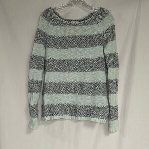 Mudd Mint and Gray Striped Women's Sweater